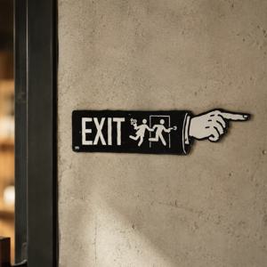 555museum 아크릴 도어사인 출구 표지판 EXIT SIGN 01