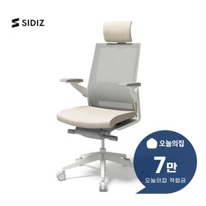 [렌탈] T80 메쉬 천연가죽 컴퓨터 책상 의자 T80 메쉬/천연가죽_화이트
