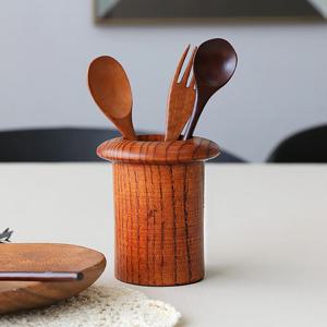 옻칠 나무 스푼포크통 (T자디자인)