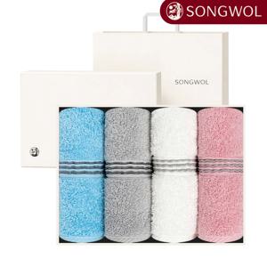웨이브 120g 세면타월 4매 선물세트 (크림상하+쇼핑백)