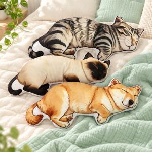 잠든 애완동물 인형 리얼 강아지 고양이 수면 숨쉬는 모형 반려견 힐링 데스크