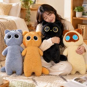 왕눈냥 롱쿠션 고양이 바디필로우 대형 동물 인형 모찌 안고자는 긴베개 수면 애착