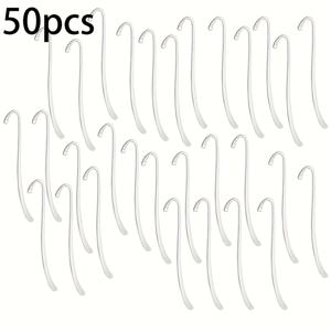 후크 디자인 실버 메탈 책갈피 50개 - 선생님, 학생, 독자를 위한 DIY 빈 책갈피 및 선물 만들기