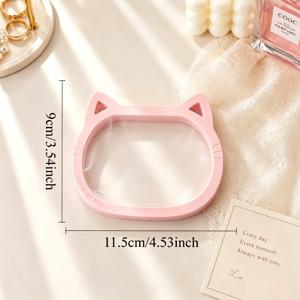 6개 고양이 귀 모양 플로팅 수납 상자 투명 PE 필름 주얼리 디스플레이 랙 배지 코인 표본 디스플레이 상자, 주얼리 상자