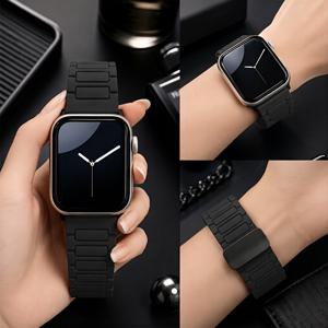 애플 워치 밴드용 스트랩 남성/여성용 40mm/42mm/41mm/38mm/44mm/46mm/45mm/49mm, 강력한 자석 버클 스포티한 스트랩, iWatch 밴드 시리즈 11/10/9/8/7/6/5/4/3/SE/2/울트라/2용, 남성 여성용 스마트워치 액세서리