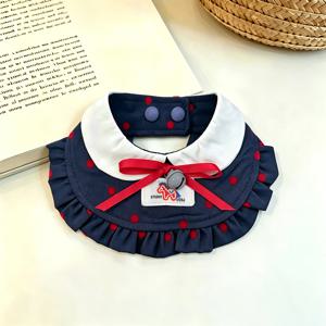 1개 애완동물 스카프 짧은 털 고양이 스카프 강아지 스카프 물방울 리본 벨 인형 칼라 패션 액세서리