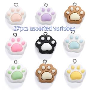 27개 랜덤 혼합 색상 고양이 발바닥 펜던트, DIY 주얼리 제작용, 팔찌, 목걸이, 귀걸이용 - 초보자와 전문가를 위한 완벽한 핸드메이드 선물 - 주얼리 액세서리 참