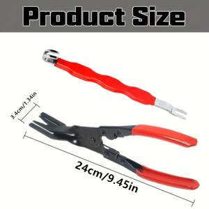 2개 차량 패널 클립 제거 플라이어 도구 및 차량 배선 하네스 도구, 자동차 패스너 수리 세트, 플라스틱 클립 푸시 핀 플라이어 차량 열림 도구 도어 패널 대시보드 수리 도구 - 커넥터 릴리스 프라이 바 포함, 배터리 없음