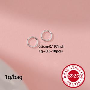 1g/봉지 스털링 실버 오픈 점프 링, 0.7mm 와이어 게이지 엔드 링크 커넥터, 핸드메이드 DIY 주얼리, 팔찌, 목걸이, 주얼리 액세서리용