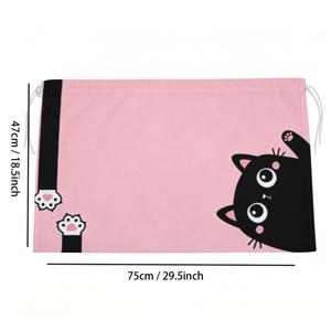 까꿍 하는 검은 고양이 핑크색 배경 자동차 햇빛가리개, 흡착판 측면 햇빛가리개 커튼, 간편한 설치 프라이버시 보호 자동차 창문 커튼, 2D 평면 자동차 내장 액세서리 차양, 여행, 캠핑, 일상용으로 적합