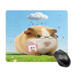 1개 20X24Cm 2D 평면 패턴 마우스 패드, [ ] 애니메이션 테마 안경이 있는 기니피그와 별이 빛나는 하늘 미니 마우스 패드, 키보드 액세서리, 미끄럼 방지 사무실 마우스 패드, 컴퓨터 소프트 데스크 매트