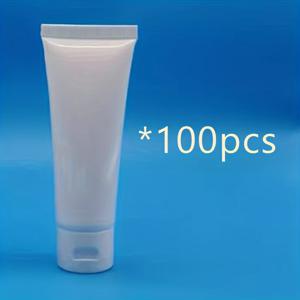 100개, 1.7oz 화장품 스퀴즈 튜브 - 샴푸, 바디워시, 핸드크림, 페인트, 소독제, 살균 젤, 여행용 리필 용기, 화이트