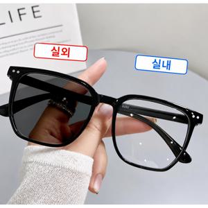 빅사이즈 변색 안경 변색 선글라스 자외선 UV 99.99% 차단 블루라이트 차단 안경 겸용 남녀공용
