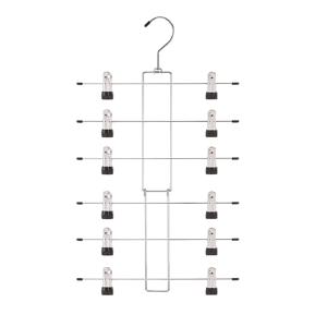 옷걸이 후크 6단 12클립 치마와 바지용 초강력 후크 1개 포함, 강력한 그립감, 자국 없는 수납 옷걸이, 빨래집게