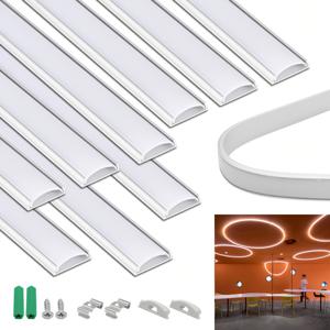 10개입. 50cm/19.68인치 U자형 LED 경로 조명. 은색 라이트 트루. 흰색 라이트 커버. 설치 스냅온 포함. LED 라이트 스트립 베이스 하우징. 리니어 라이트 트랙. 장식 스트립 라이트 트루