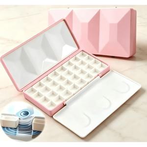 진주 화이트 & 쉘 핑크 마그네틱 수채화 팔레트, 24칸/32칸 모조 에나멜 안료 보관함, DIY 수채화 안료 재포장, 야외 프랭크 아에르 수채화 스케치, 일러스트레이션 제작, 미술 대학생 시험 준비, 수채화 및 미술 수업용품에 최적