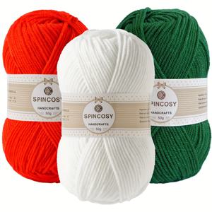 혼합 컬러 크로셰 실 3개 세트, 총 150g (425야드), 4겹 100% 아크릴 플러피 실, 쉬운 스티치, 초보자용 크로셰 키트