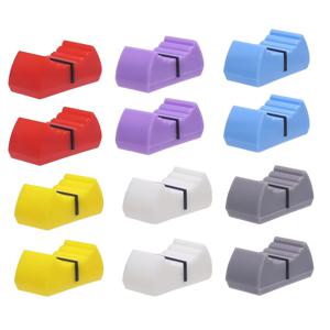 블랙 라벨 믹서 페이더 노브 커버 혼합 색상 세트 12개, 구멍 직경 4mm, DJM 노브, 슬라이드 포텐셔미터 페이더 노브 캡, 사운드 카드 페이더 노브 커버, 콘솔 볼륨 및 톤 조정용, 볼륨 컨트롤 페이더 노브 캡