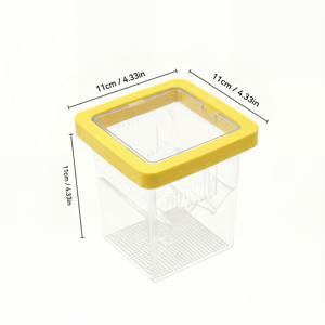 노란색 상단 플로팅 격리 상자, 플로팅 어종 번식 상자, 양면 계란 부화 (수족관용), 아기 물고기 구피를 위한 안전한 격리 및 보호, 전문가용 어항 육아장, 자동 플로팅 분리기, 배터리 없음