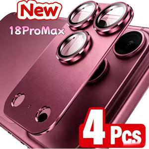 4개 세트 패션 알루미늄 합금 아머 폰 후면 카메라 렌즈 보호 필름, 아이폰 18 Pro Max / 18Pro / 17 Pro Max / 17Pro 호환