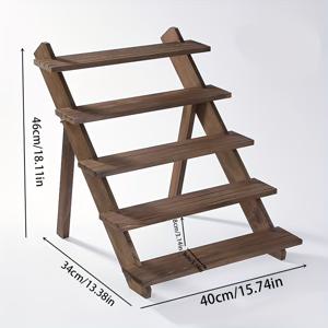 나무 2/3/4/5단 진열대, 귀걸이 및 반지 홀더, 소박한 스타일 케이크 스탠드, 탁상용 진열대, 탁상용 및 가정용 나무 높이 조절 테이블