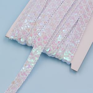 10야드 롤, 1.5cm 폭 골드 & 실버 스팽글 트림 리본, 논스트레치 비즈리스 스팽글 레이스 트림, 무대 의상 액세서리, 헤어 액세서리, DIY 신발 & 모자 장식 리본, 반짝이는 레이스 트림
