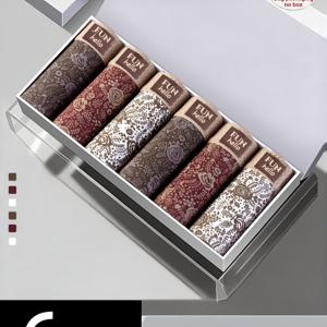 6개 남성 속옷 세트, 남성용 편안하고 통기성 좋은 속옷, 묶임 방지, 남아용 반바지, 십대 속옷, 드로즈와 사각 반바지 트렌디한 학생 반바지, 부드럽고 편안함, 레트로하고 통기성