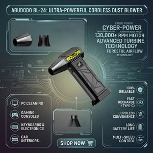 강력한 차량 건조 제트 블로어, 무선 전동 자동차 디테일링 에어 먼지떨이, /H 6000Mah 휴대용 미니 블로어 팬. 차량 내부 먼지, 눈 제거, 키보드 & BBQ 연기 제거를 위한 다용도 휴대용 청소기