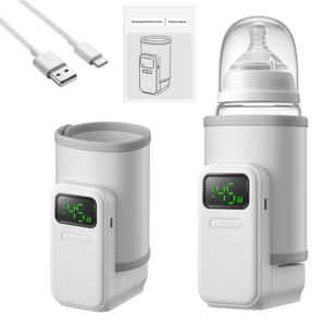 휴대용 야외 젖병 워머, 모유 및 분유 겸용, 수유용 휴대용 젖병 워머, 고속 충전 5000mAh 배터리, 디지털 디스플레이, 야외, 여행, 공공장소에서의 젖병 데우기에 이상적