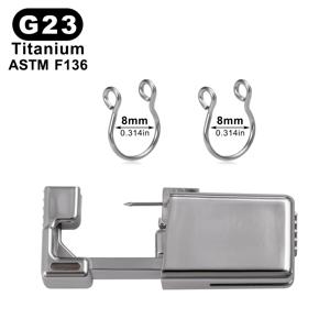 3개 G23 티타늄 F136 코 피어싱 주얼리 세트, 1개 코 피어싱 건 도구 내장 클리어 지르코니아 코 스터드, 2개 피어싱 코 콩 링