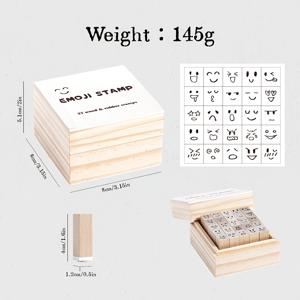 나무 스탬프 세트 25개, 날씨, 인생, 귀여운 만화 표정 DIY 저널 스탬프, 스크랩북킹 및 다이어리용 장식 스탬프