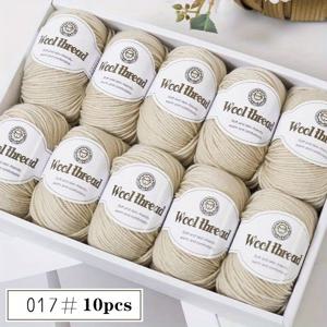 10개 호주 양모 원사 [약 500G/팩당 10개 볼], 적당한 두께, 편안한 뜨개질, 부드럽고 따뜻함, 스웨터, 코트, 조끼, 셔울, 스카프, 모자 및 다양한 DIY 니트웨어에 적합