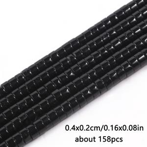 4x2mm 천연 흑옥석 원통형 구슬, 바퀴 모양 DIY 팔찌 목걸이 귀걸이 스페이서 루즈 비즈, 핸드메이드 주얼리 액세서리 수공예품