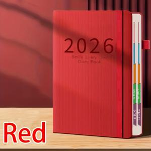 2026 신규 캘린더 로그: 자기관리 체크인, 시간 관리, 일일 페이지, 365일 플래너, 오피스, 400페이지, 스케줄 | 시각적 정리 | 쉽게 닦이는 종이 (빨강, 초록, 파랑, 분홍, 회색, 검정, 보라) - 할로윈, 추수감사절, 크리스마스용