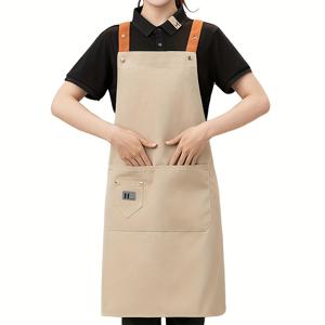 조절식 어깨 끈이 있는 작업 앞치마, 케이터링, 주방 요리, 가정용 남녀공용 허리 앞치마