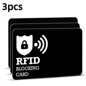 3개입 차단 카드, 초박형 RFID 차단 카드, 신용 카드 사이즈, 데이터 도난 방지, 모든 지갑에 적합