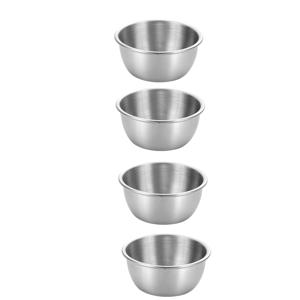 스테인리스 스틸 샐러드 드레싱 용기 4개, 뚜껑 없음-1.6oz 누수 방지 휴대용 소스 컵, 투명 뚜껑 포함, 소스 팬, 도시락, 직장, 학교, 피크닉, 여행용 재사용 가능한 조미료 병