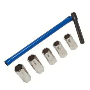 6개/세트 렌치, 8~13mm 배관공 소켓 렌치 (소켓 5개, 콜렛 1개 포함), 좁은 공간 탭 백 너트 렌치 도구, 싱크 배관공용 탭 설치 도구