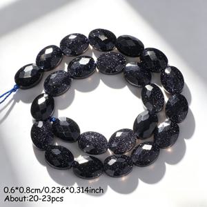 6x8mm AA 천연 블루 사ンド스톤 주얼리 제작 DIY용 - 천연석 색상의 각진 타면処리된 타원형 스페이서 비즈, 팔찌, 목걸이, 귀걸이용 루즈 비즈, 여성 선물, DIY 공예품 및 주얼리 액세서리용