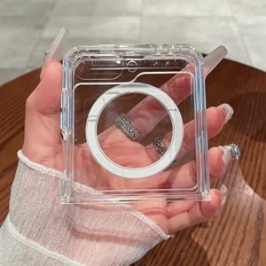 휴대폰 케이스: 삼성 갤럭시 Z 플립 8/플립 7/Z 플립 7 FE/Z 플립 6/Z 플립 5 시리즈용 투명 케이스 1개, 화면 완전 보호, 지문 방지, 낙하 방지, 스크래치 방지