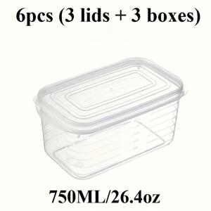 측량선이 있는 투명 식품 디스펜서 6개 세트(3개 용기 + 3개 뚜껑), 뚜껑 있는 식품 보관 용기, 쌓을 수 있고 재사용 가능한 시리얼, 고기, 과일, 채소용 식품 보관 용기, 주방 수납 및 디스펜서