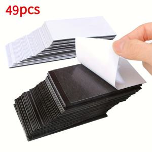 49개 유연한 자석 시트, 냉장고, 벽, 유리 표면에 적합, 잔여물 없음, 메모, 사진, 공예 보관, 사무실 장식용 제거 가능한 임시 접착 패널