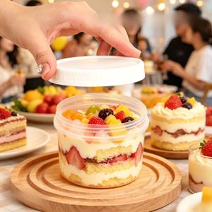 5개 고품질 업그레이드 커버형 요거트 푸딩 용기, 누수 방지 오버나이트 오트밀 용기, 디저트 및 과일 샐러드용 재사용 가능한 음식 컵, 식사 준비 포션 제어 보관에 이상적, 냉장 및 냉동에 적합