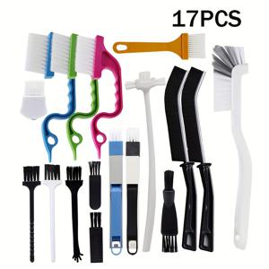 17개 세트 가정용 청소 브러쉬, 문 틈새 브러쉬, 홈 청소 브러쉬, 작은 물체 먼지 제거 브러쉬, 작은 청소 브러쉬, 홈, 문 스트립, 키보드 청소 제품 청소에 적합한 크리스마스 선물