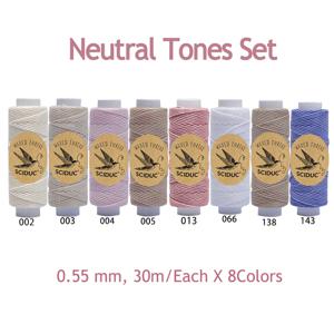 SCIDUC 8색 다용도 미세 원형 왁스 실 세트, 0.55mm, 롤당 32.7야드, 왁스 비즈 팔찌, 가죽 직조 및 재봉, 핸드메이드 가방, 의류, 지갑, 팔찌 및 홈 데코 공예용으로 이상적
