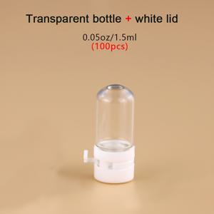 100개 미니 유리병 스냅온 밀봉, 0.05oz 누출 방지 바이알, 무향 투명 및 앰버, 향수 샘플, 에센셜 오일, 세럼, 메이크업 리무버, 휴대용 트라이얼 사이즈 용기, 기름 필요 없는 재질