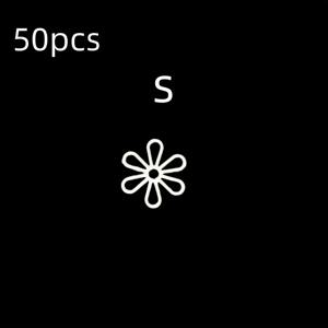 50개 흰색 꽃 모양 플라스틱 직조기, 꽃의 6개의 꽃잎 장식 - 코바늘 뜨개질 및 직조 가방 추가, 수제 털실 공예 장식 도구, 지갑 제작, DIY 지갑 제작