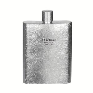 Tiartisan 순수 티타늄 100ml/3.52oz 소형 사케병 1개, 야외 캠핑용 초경량 휴대용 미니 사케 힙플라스크, 밀폐형 누수 방지 포켓 와인병, 음료 용기(샌드블라스팅 또는 광택 병뚜껑은 랜덤으로 발송됩니다)