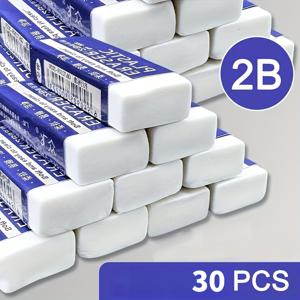 30개입 부드러운 2B 지우개, 필기 및 그림용, 내구성 있는 직사각형 연필깎이, 학교, 사무용품, 신학기, 명절 선물용 - 연필, 마커, 크레용, 흑연 연필봉에 이상적