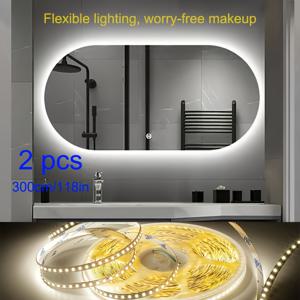2개/3미터 LED 메이크업 거울 조명 세트, 메이크업 조명, 메이크업 거울 조명, 조명이 있는 메이크업에 적합, 스위치 포함, USB 케이블 장착, 할리우드 스타일 메이크업 거울 조명에 적합, 드레스 룸, 변장실, 욕실용